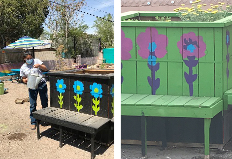 container garden at Compassion Services Center